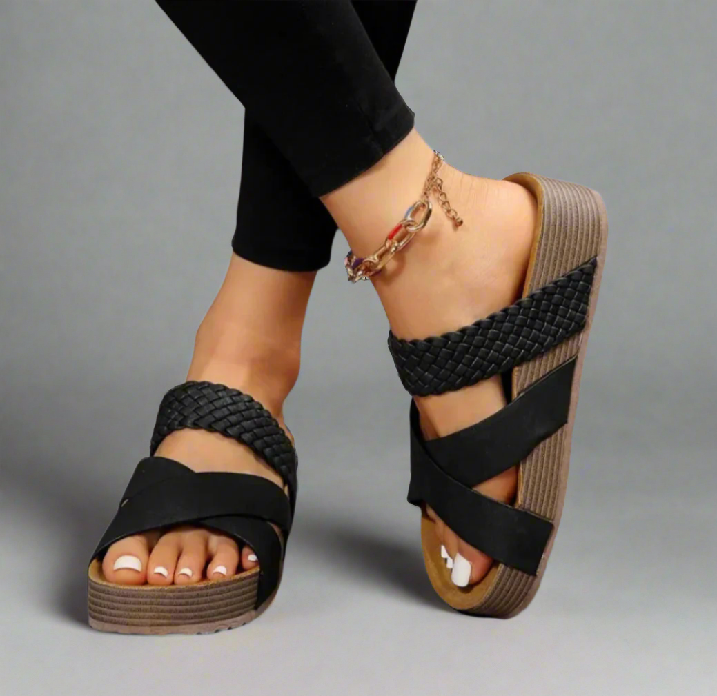 Cross Strap Platform Wedge Summer Sandals for Women