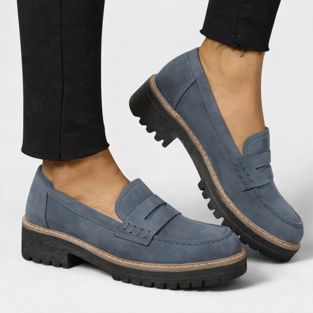 Classic Slip-On Loafers Women Chunky Sole