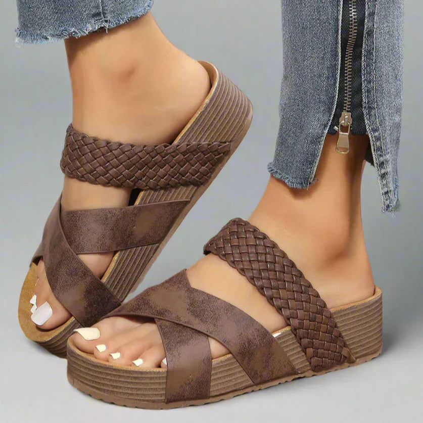 Cross Strap Platform Wedge Summer Sandals for Women