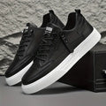 Stylish Leather Men’s Trainers with Side Zip