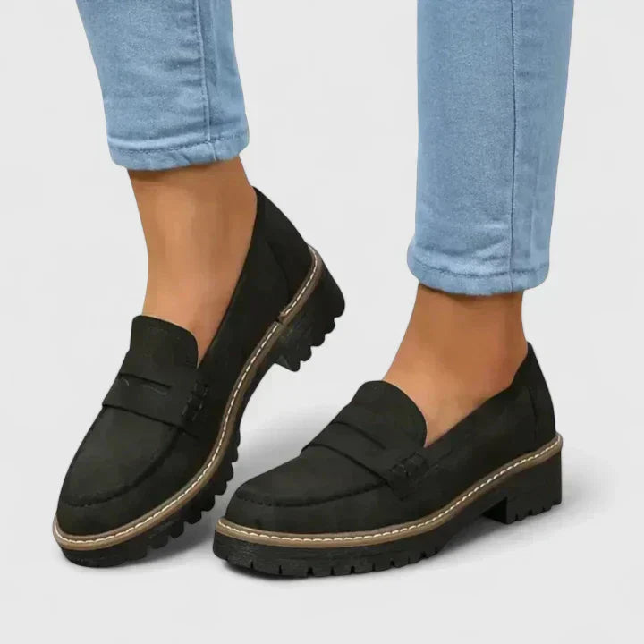 Classic Slip-On Loafers Women Chunky Sole