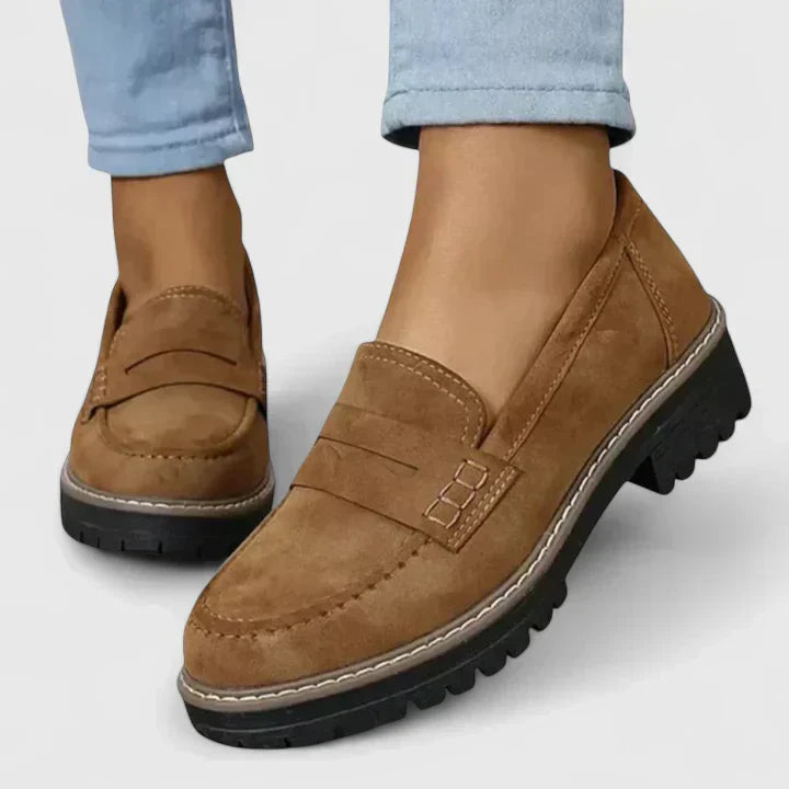 Classic Slip-On Loafers Women Chunky Sole