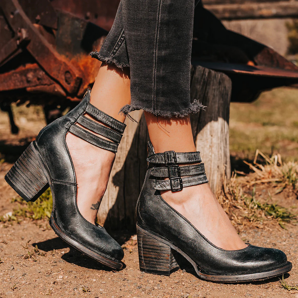 Comfortable Women's Ankle Strap Leather Shoes